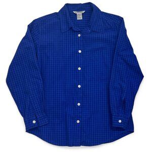Gallagher women’s blue #plaid #longsleeve button up top size small.